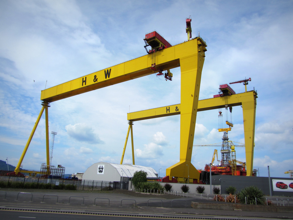 Samson and Goliath, the Harland & Wolff shipyard cranes in Belfast